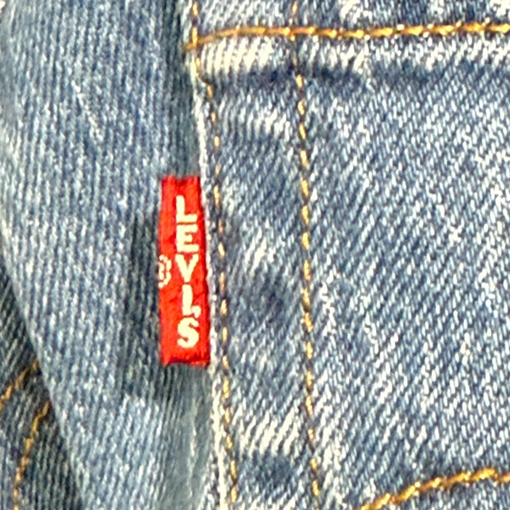 Levi’s Wedgie Straight Jeans Womens Sz 27 BIG E Raw Hem Button Fly Y2K Retro - Picture 9 of 13